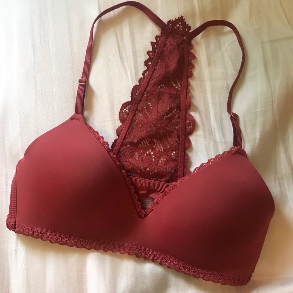 Aerie red wireless bra 34B